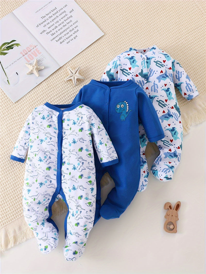 Baby Onesies for Boys, Pure Footed Bodysuits for Autumn And Winter.