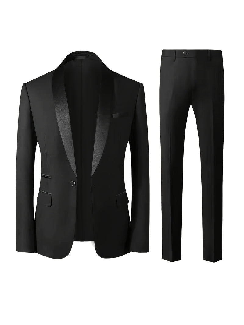 A High-End Men'S Two-Piece Suit, Perfect for Weddings, Parties.