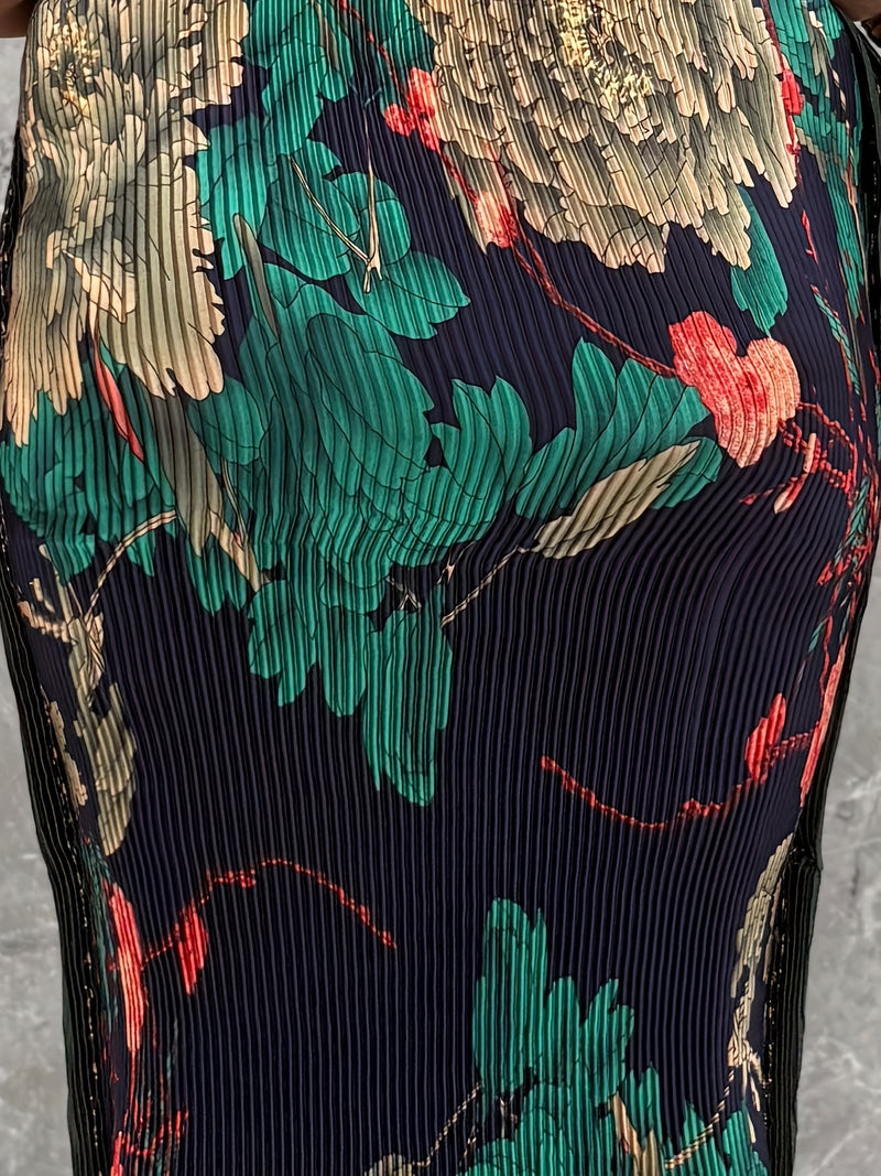 Women’s High-Elastic Bodycon Dress Featuring Traditional Middle Eastern Design.
