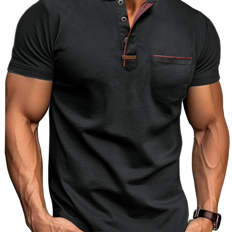 Men's Crewneck Short-sleeve T-shirt, Casual Summer Vacation.