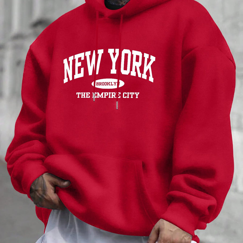 Men's hooded sweatshirt.