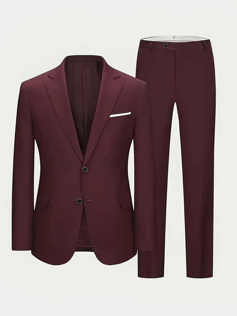 Men'S 2pcs Suit, Including a Blazer And Trousers, Stylish And High-Quality.