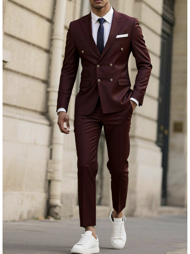 Set of 2 Men'S Tailored Black Suit - Long Sleeve.