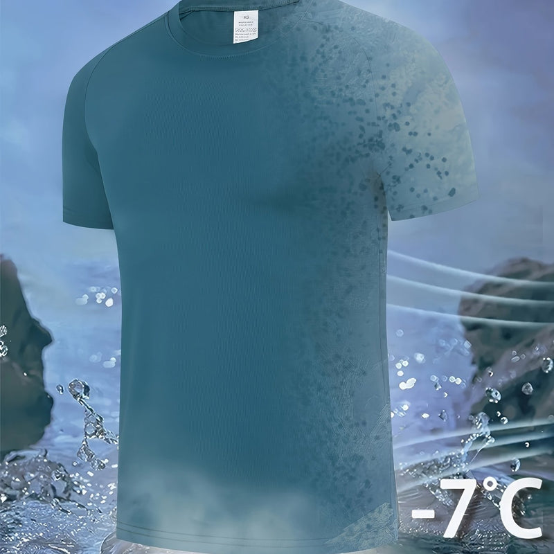 Men's Quick-Dry Ice Cooling Short Sleeve T-Shirt.