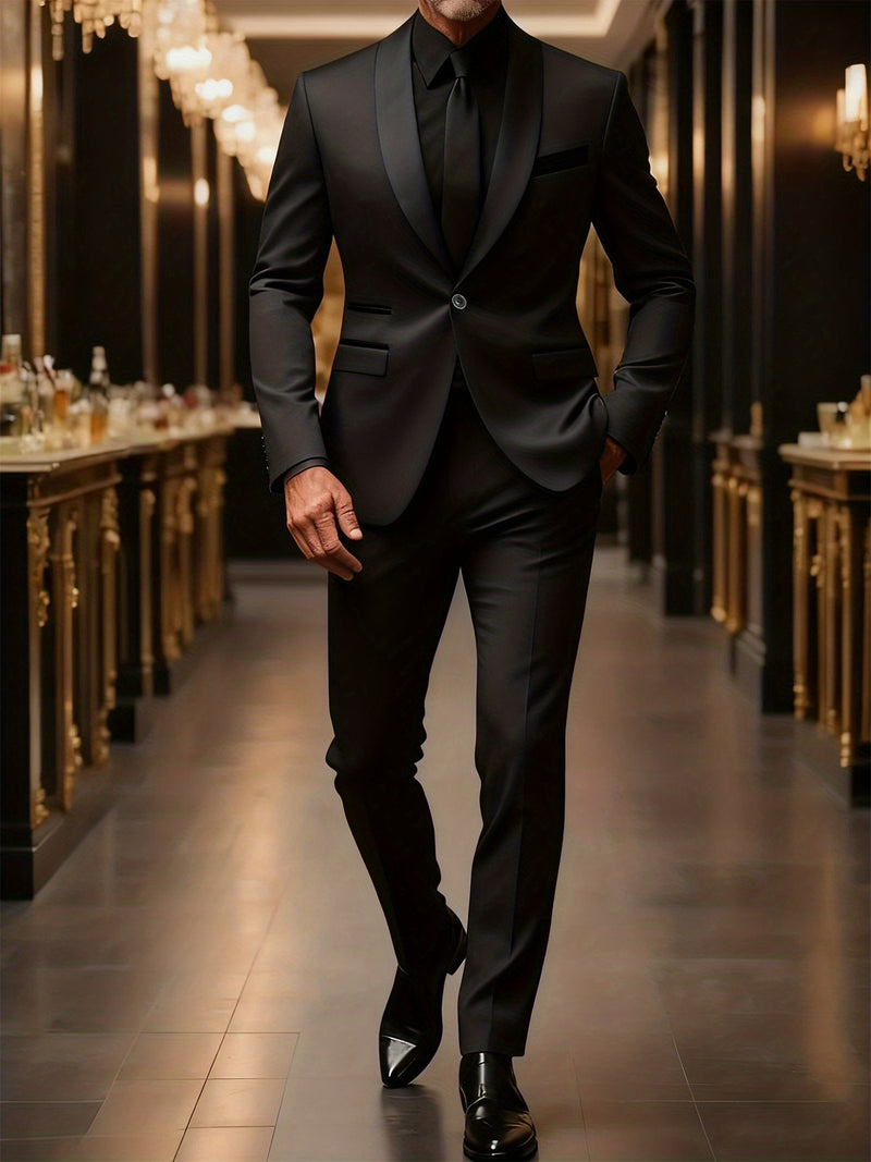 A High-End Men'S Two-Piece Suit, Perfect for Weddings, Parties.