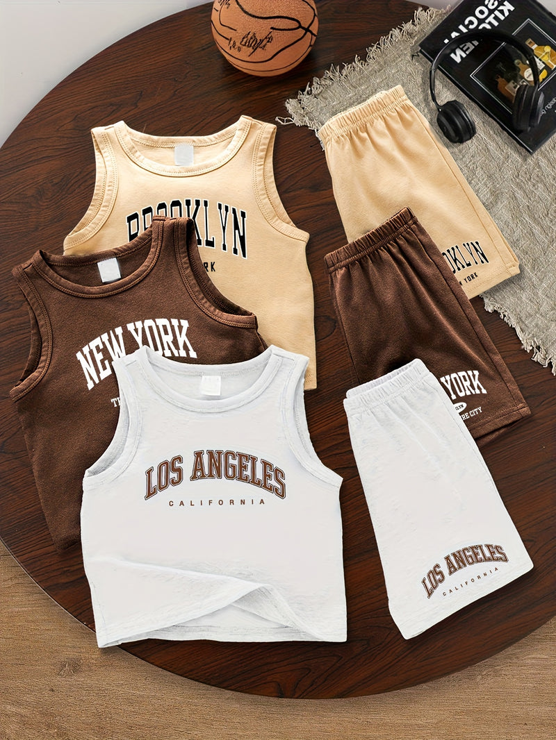 6pcs Set for Baby Boys Featuring a Trendy Summer Outfit.