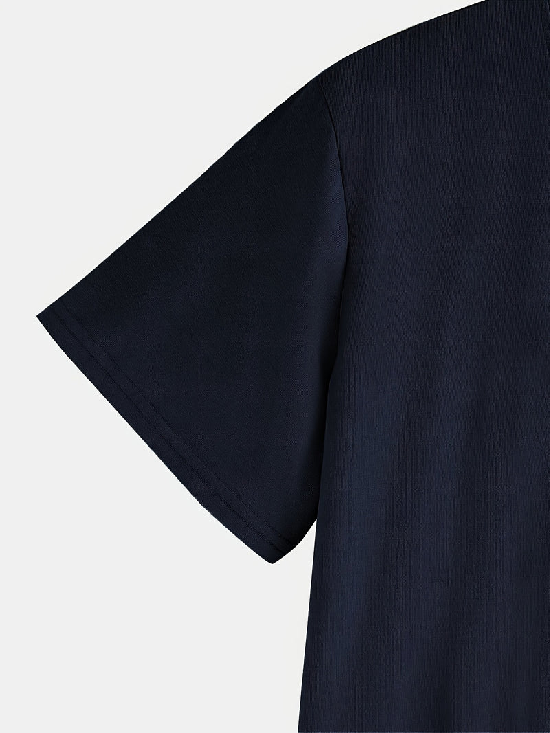 Men's Poker Card Pattern Summer Casual Crew Neck Short T-Shirt.