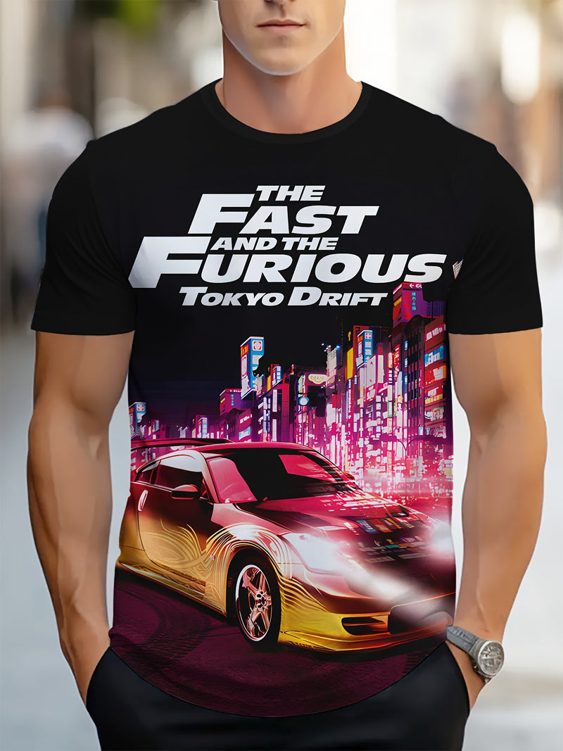 Men’s Printed Outdoor Sports Casual Short-Sleeve T-shirt.