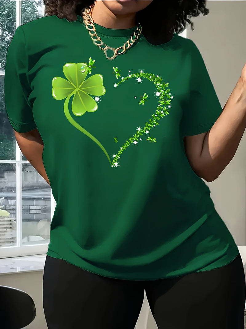 Round neck T-shirt in small and plus sizes, summer/spring Women's top.