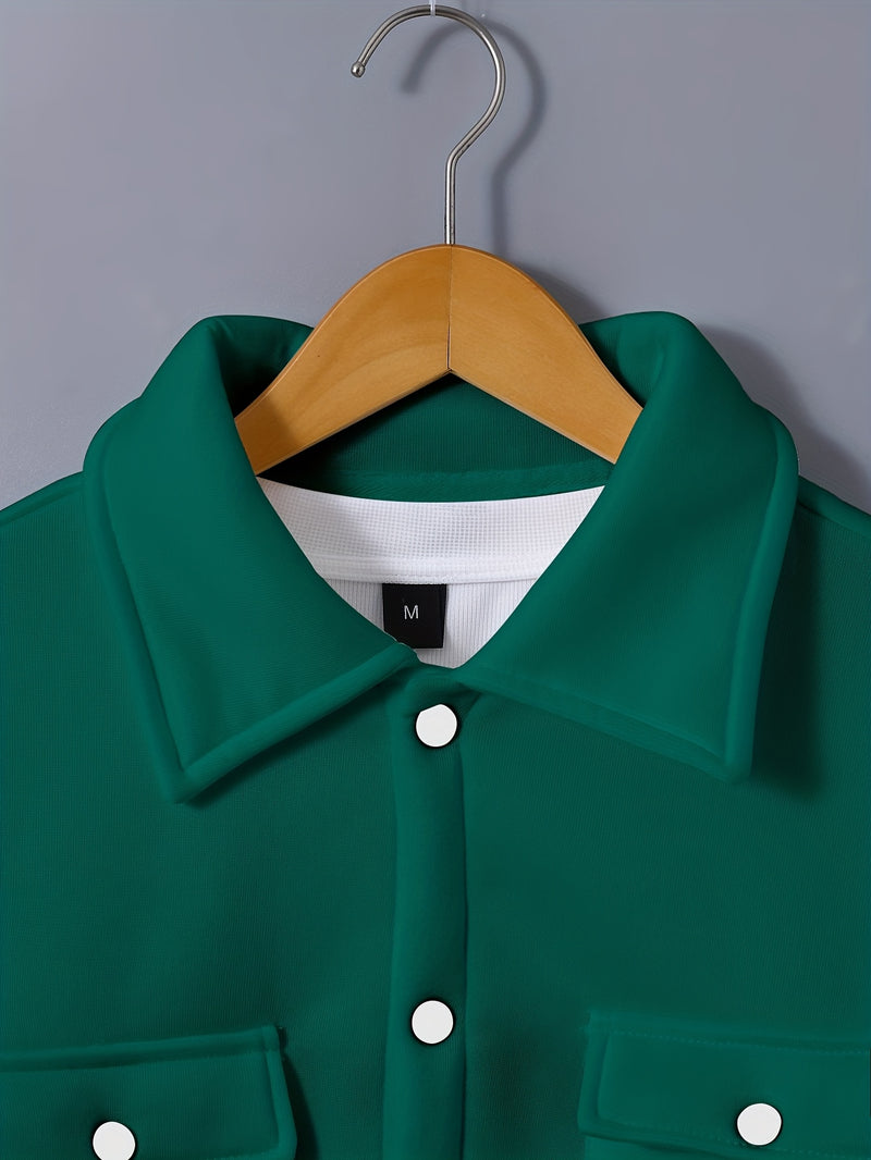 Men's Stylish Versatile Lapel Jacket with Real Pockets And Long Sleeves.