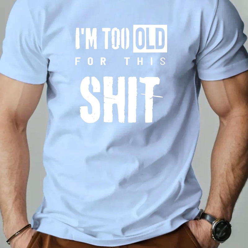 Men's SHIT Graphic Summer Casual Crew Neck Short Sleeve T-Shirt.
