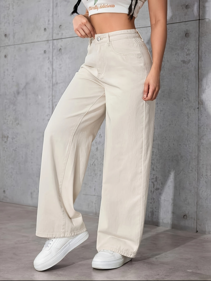 A Pair of Stylish Solid Color Women's Long Pants.
