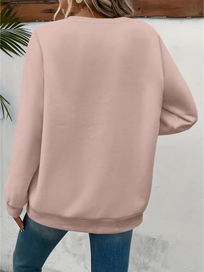 Women's Oversized German Text Print Sweatshirt.