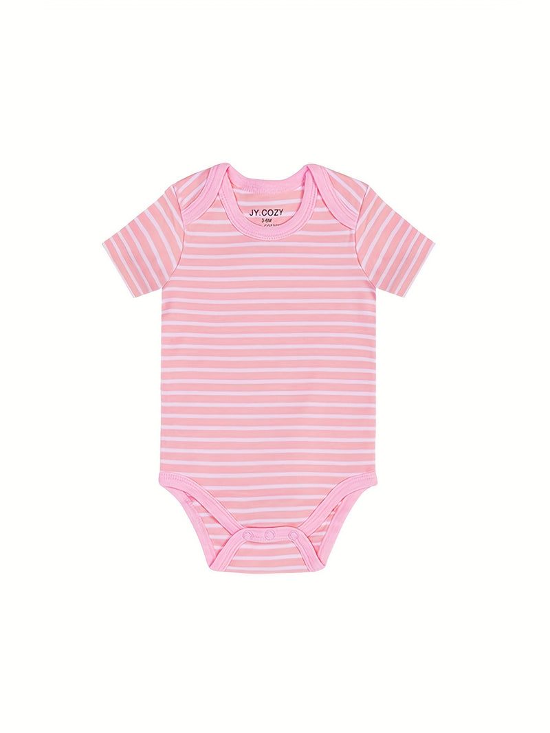 5pcs Cute Baby Girl 100% Cotton Short Sleeve Bodysuits.