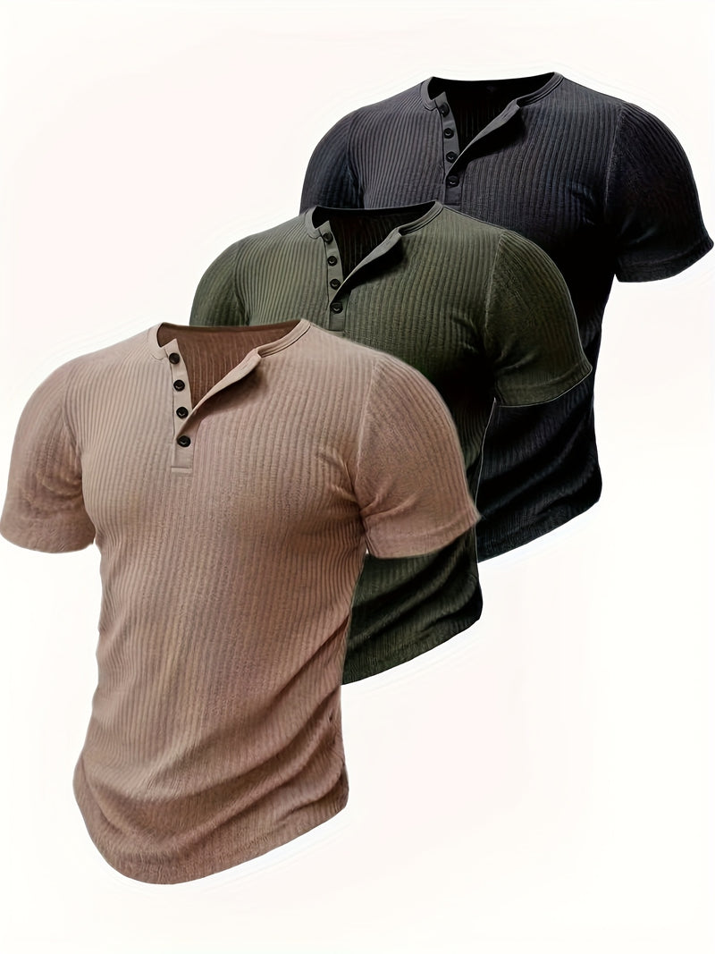 3pcs Men’s Short-Sleeved Fashion Trendy Top.