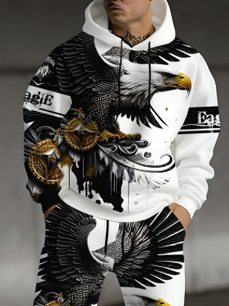 Autumn Casual 3D Print Animal Eagle, Cool Style Long Sweatshirt.