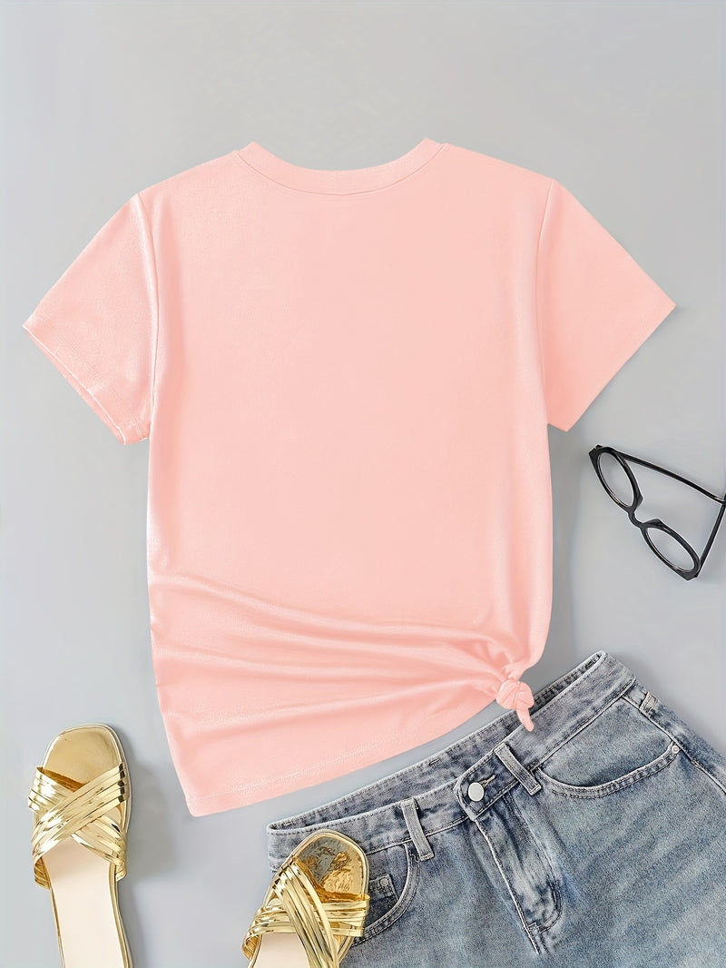 Women's Round Neck Short T-Shirt.
