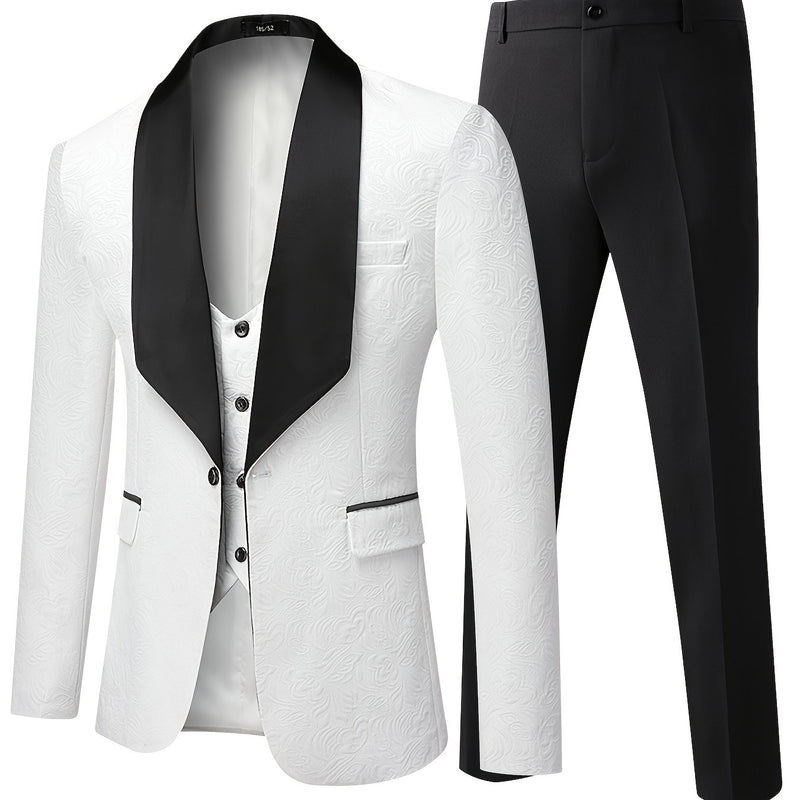 Men's Shawl Collar Suit Three-Piece.