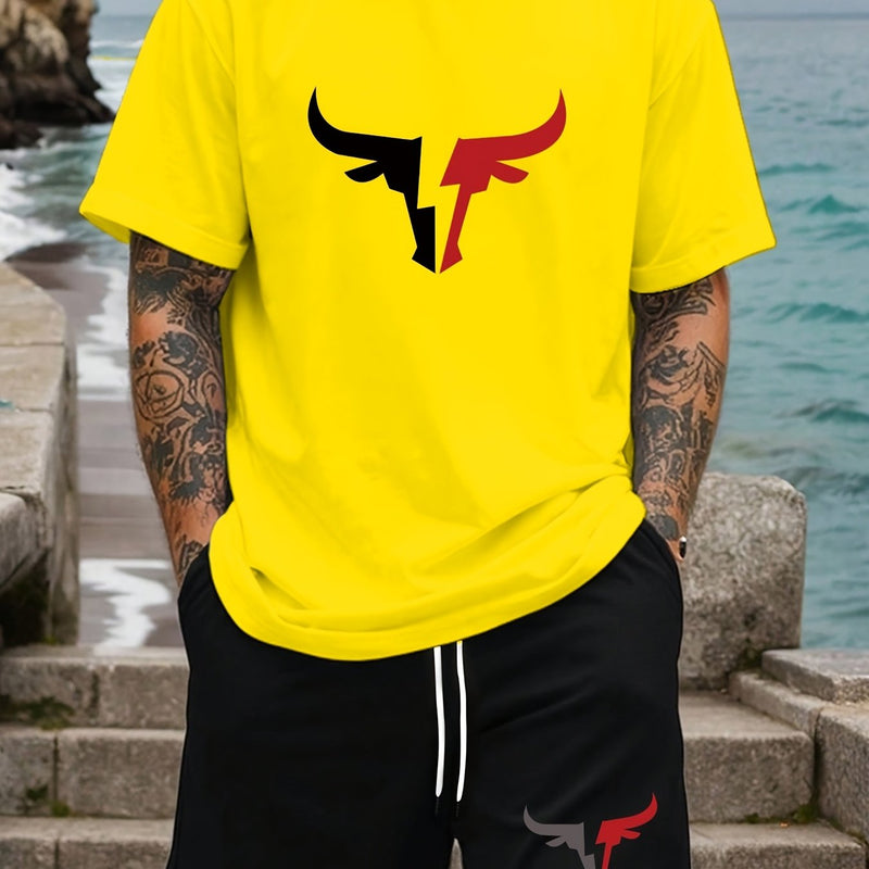 Men's Plus Size Summer Casual Short Sleeve T-Shirt.