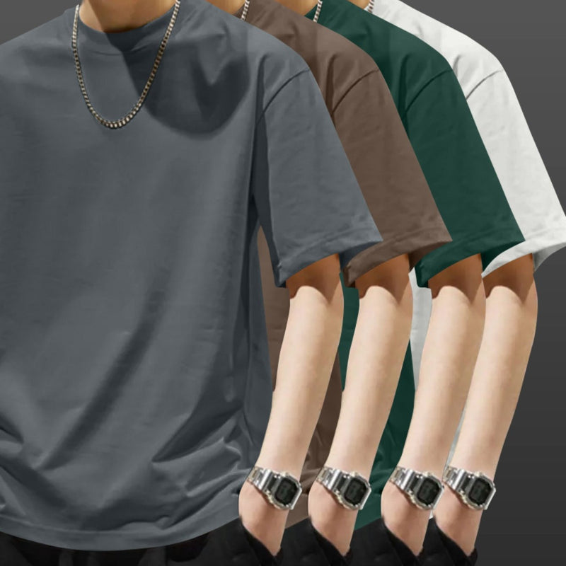4pcs Heavyweight Cotton T-Shirts, Short Sleeve for Men and Women.