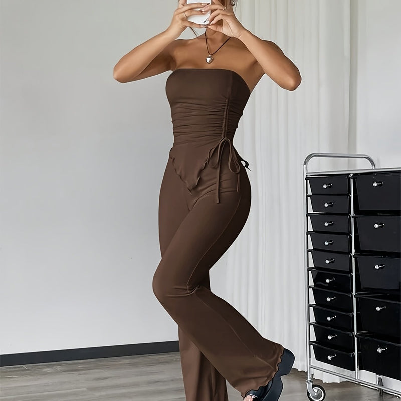 Women's Pants with Ruffled Hems.