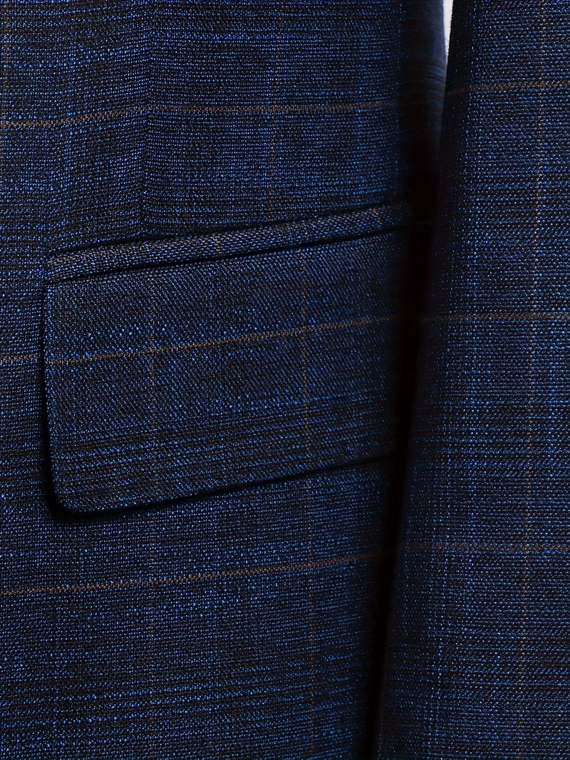 3pcs Men's Suit Set Includes Only Blazer + Vest + Trousers.