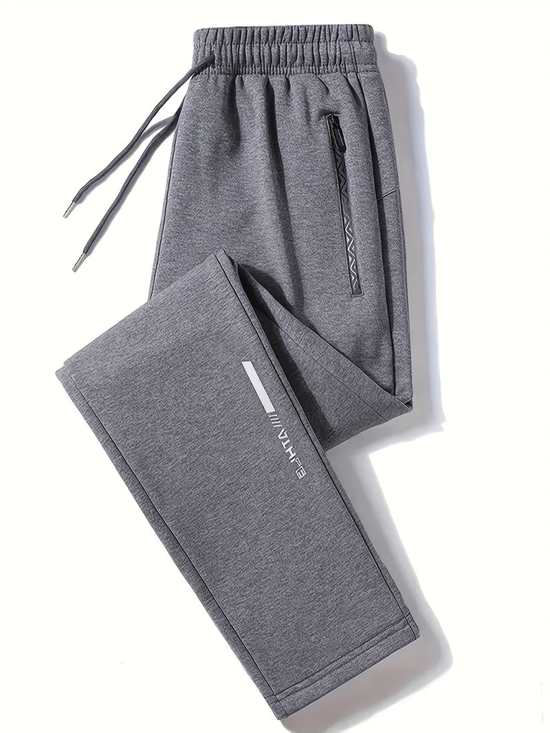 2pcs Men's Straight-Leg Jogger Pants with Zipper.