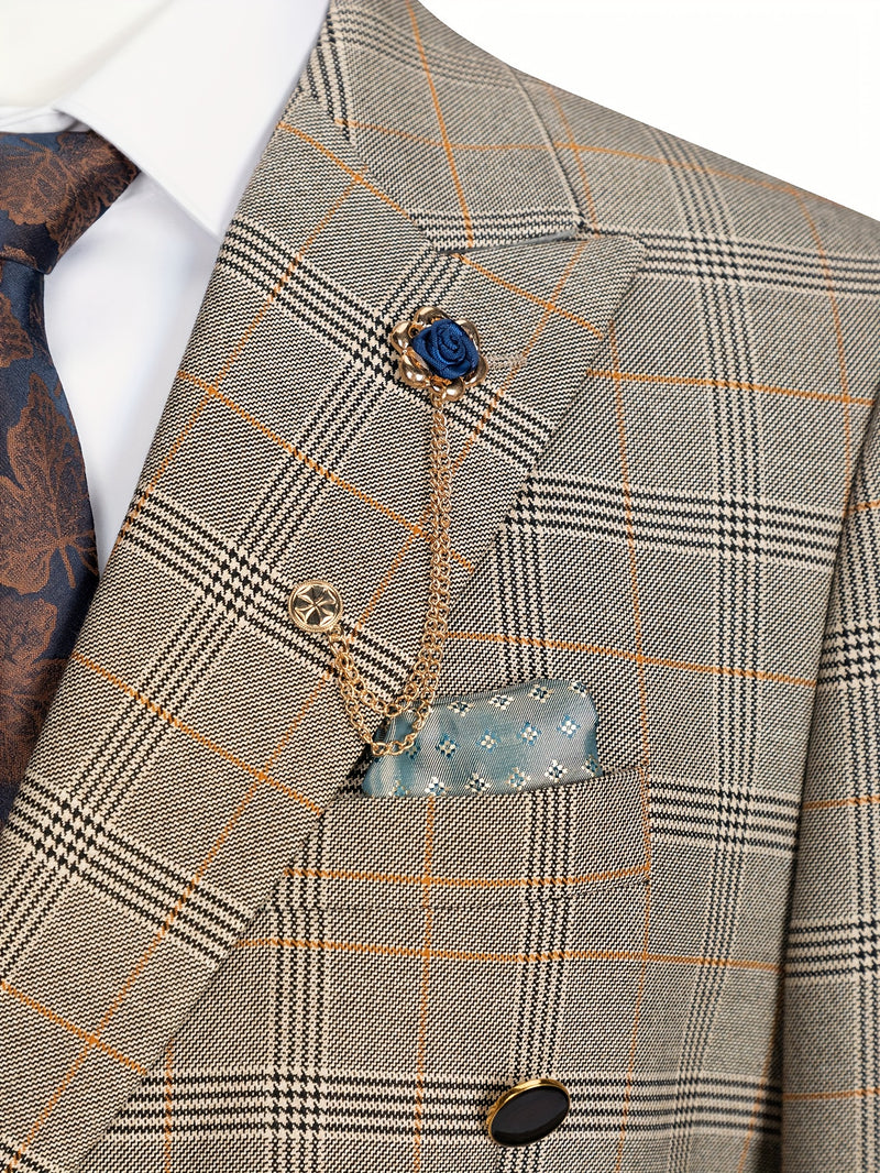 A 2pcs Slim-Fit Suit Set for Men, Suitable for Light Business.