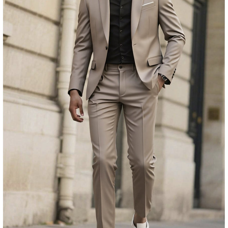 Set of 2 Men'S Tailored Black Suit - Long Sleeve.