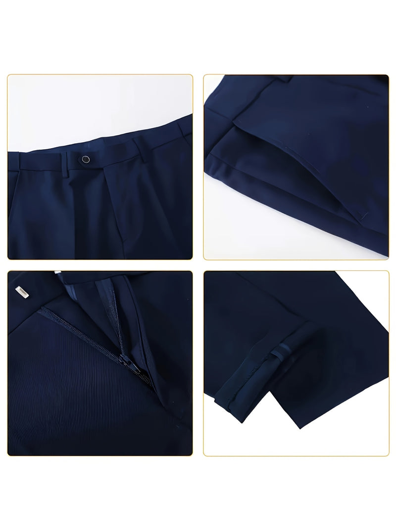 Men's 3pcs Suit Set: Jacket + Vest + Trousers.