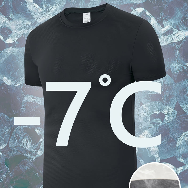 Men's Quick-Dry Ice Cooling Short Sleeve T-Shirt.