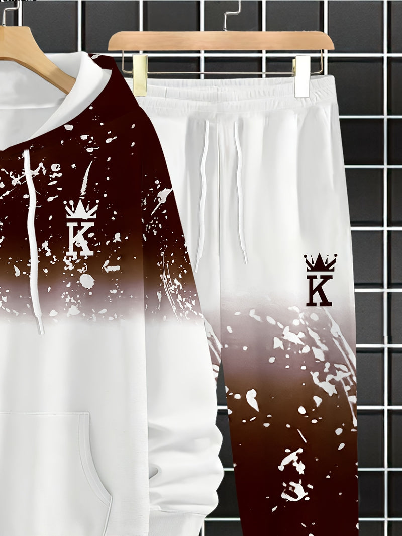 Men's Casual Sportswear Set - Fashionable American Letter.