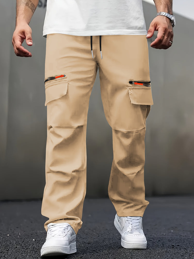 Men's Casual Cargo Pants with Multiple Pockets.