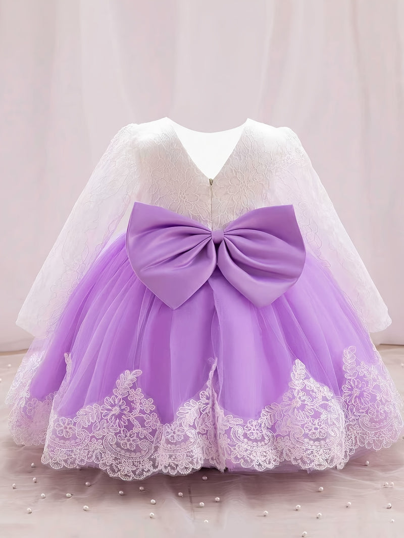 New Bow Children's Dress, Infant & Toddler Christening Gown.