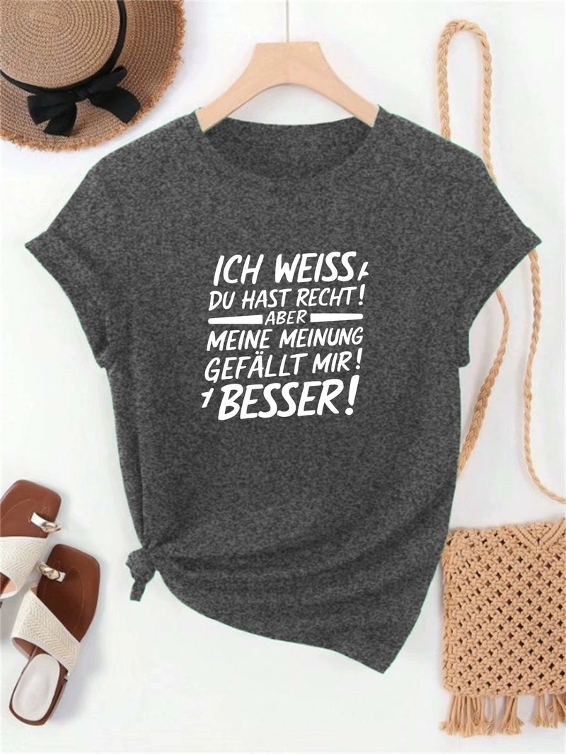 Women's Round Neck Short T-Shirt.