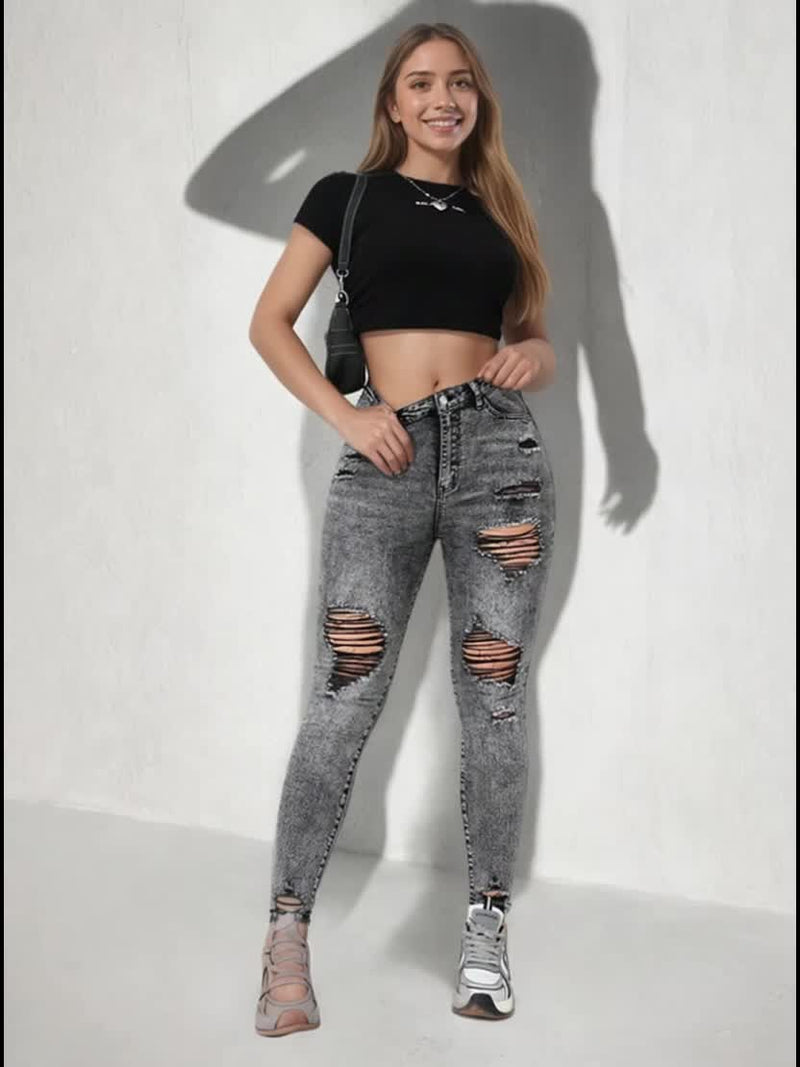 Women's Skinny Jeans - Stretchy Non-Belted Pants.