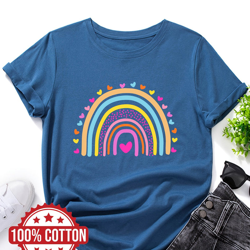 Women’s Rainbow and Love Print T-shirt.