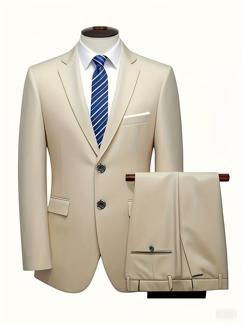 A Men'S Three-Piece Suit, Including a Blazer, Vest, And Trousers, High-Quality.