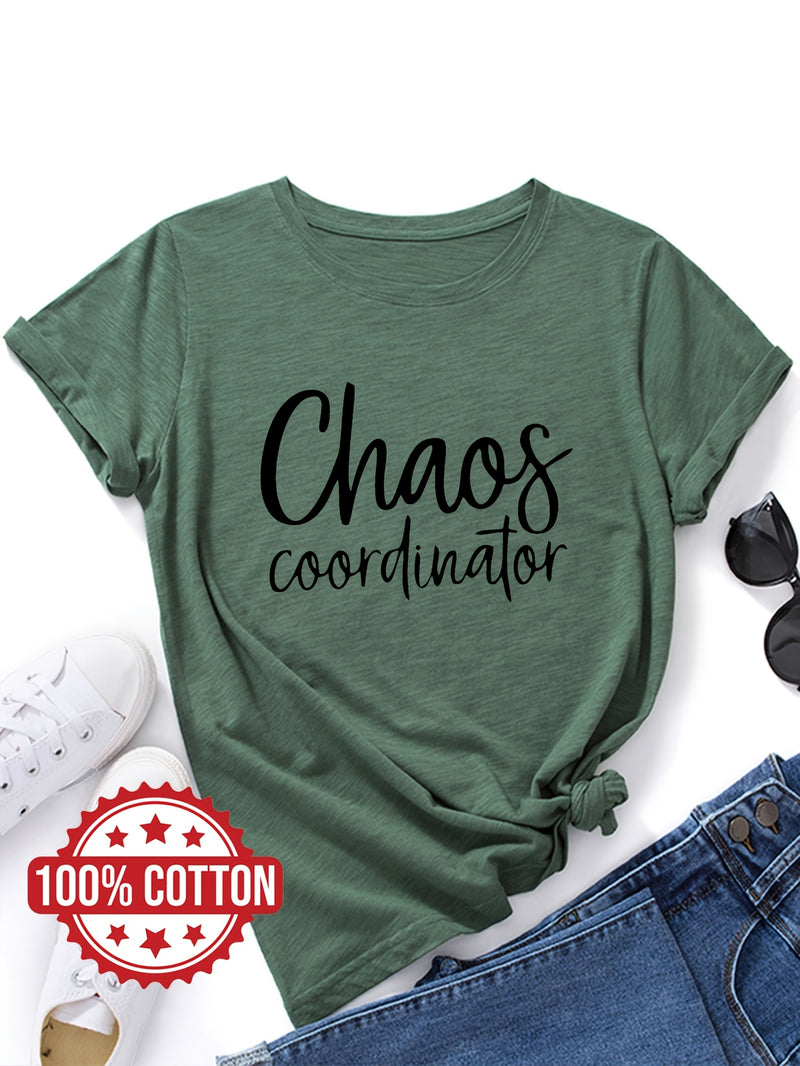 Women's "Chaos Coordinator" Graphic Print T-Shirt.