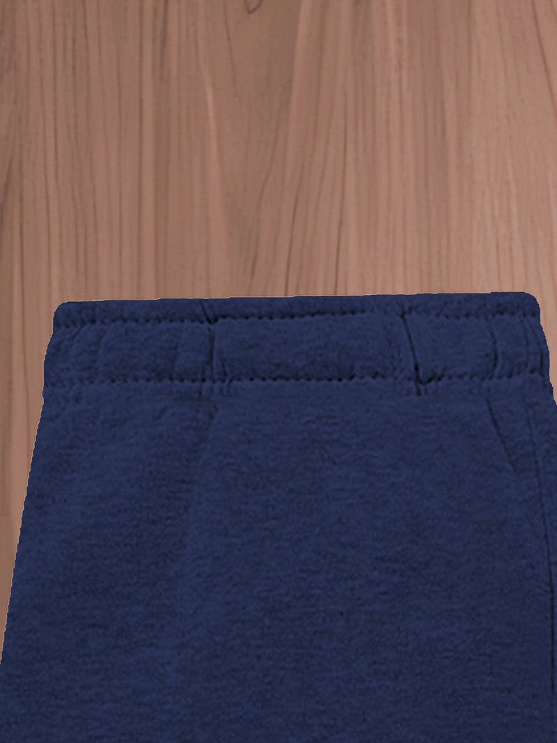 2pcs Set Boys Hoodie Outfit Knitted Comfortable Casual Sweatshirt And Pants.