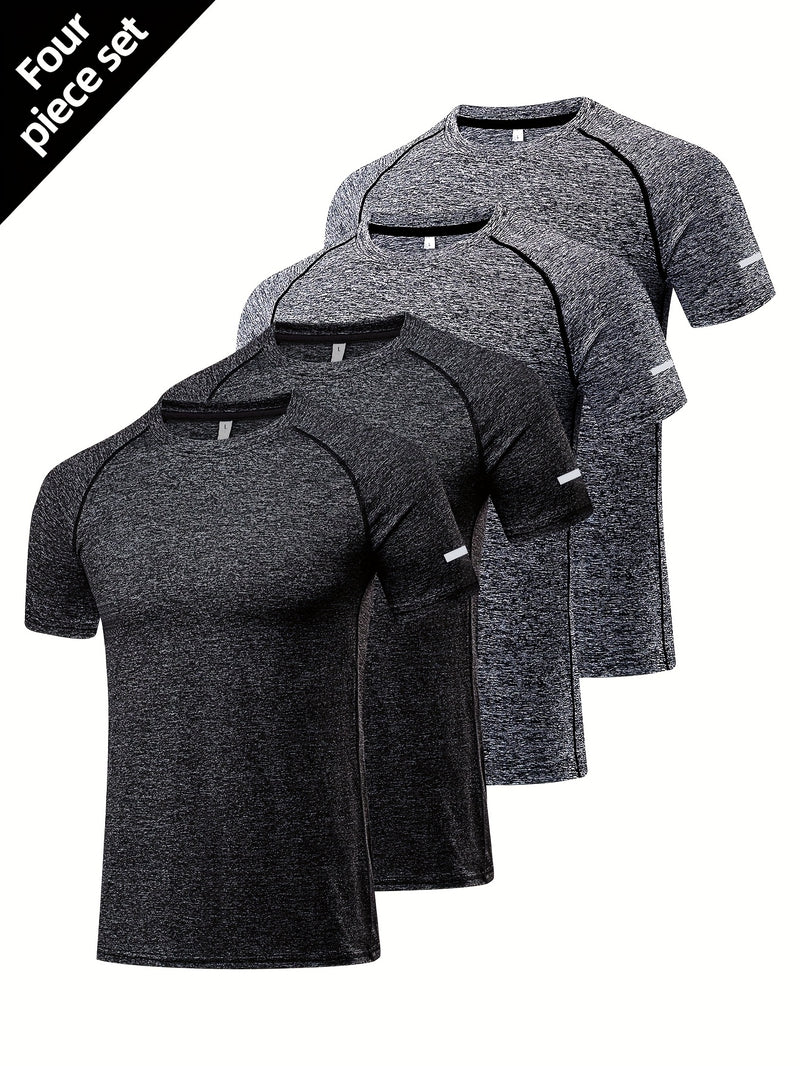 Men's 4pcs Set of Summer Sports T-Shirts.