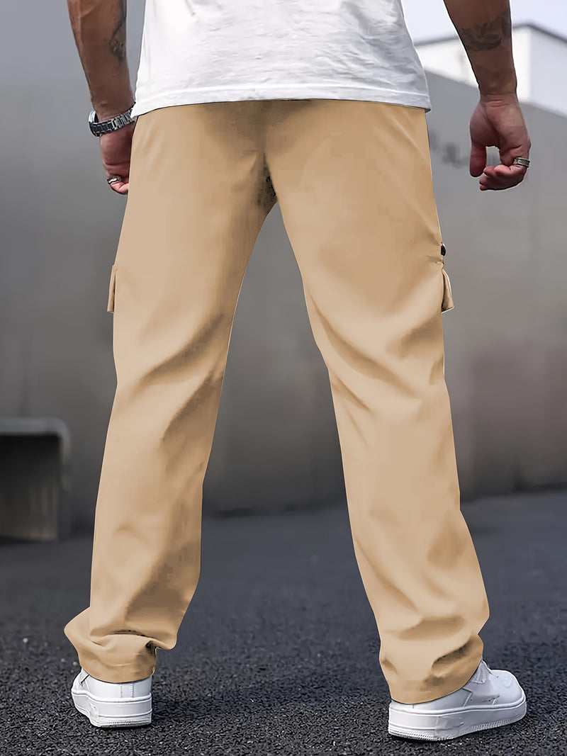 Men's Casual Cargo Pants with Multiple Pockets.