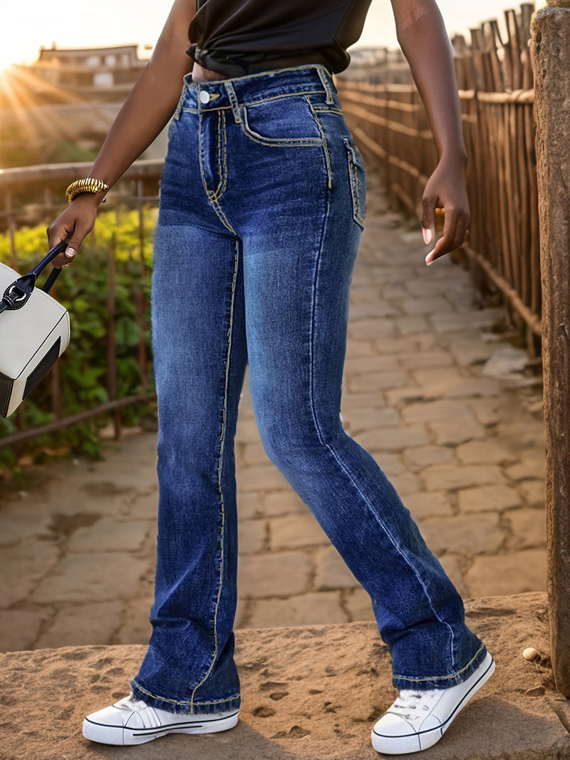 New Women's Elastic High Waist Smooth and Soft Denim Pants.