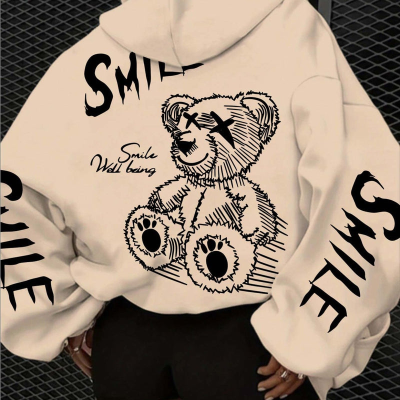 Women's clothing cartoon streetwear graphic print hoodie.