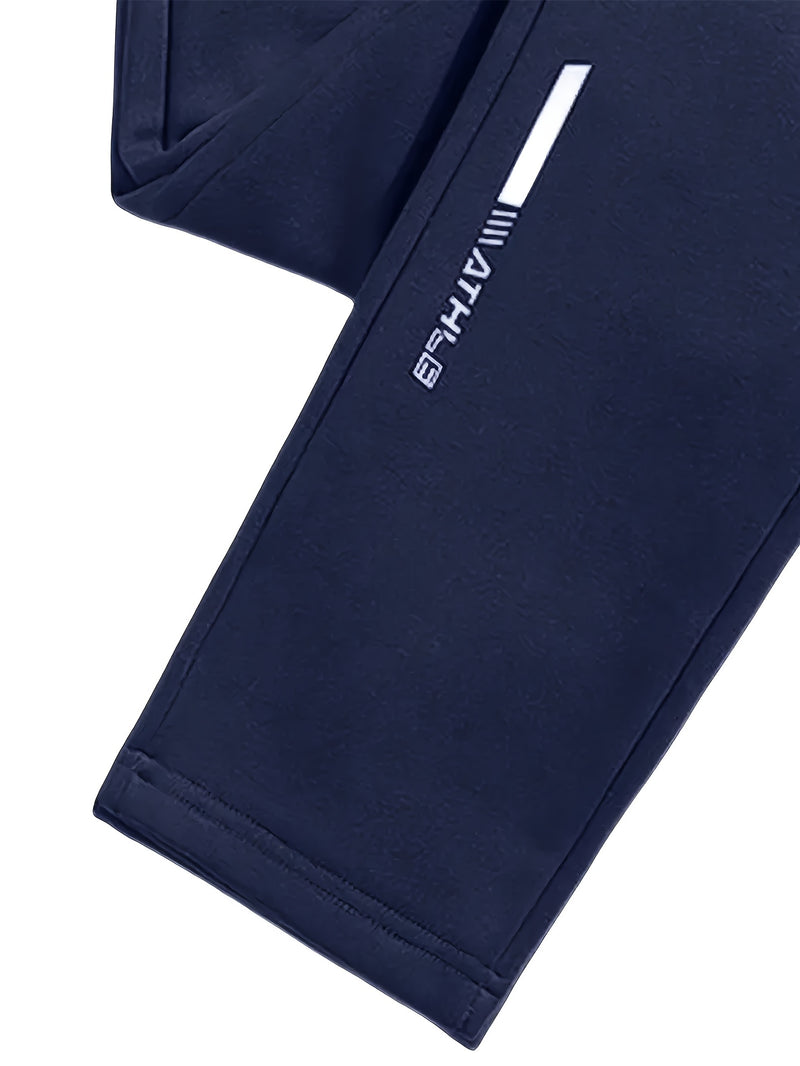 2pcs Men's Straight-Leg Jogger Pants with Zipper.