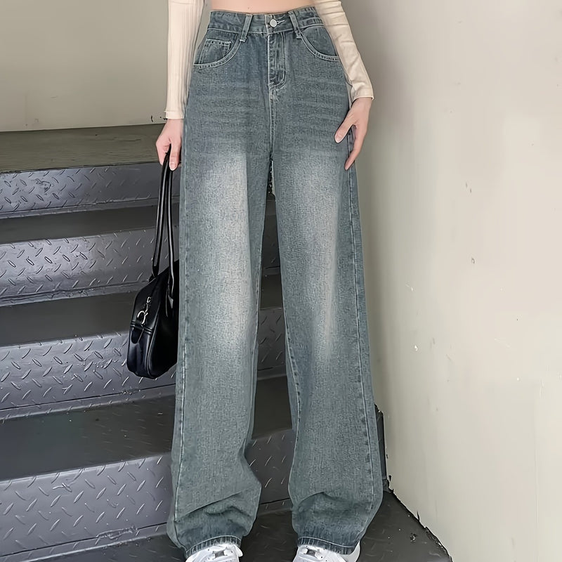 Vintage High-Waisted Straight-Leg Women's Jeans.