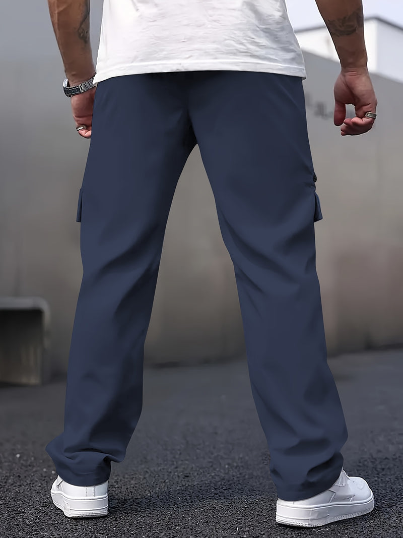 Men's Casual Cargo Pants with Multiple Pockets.