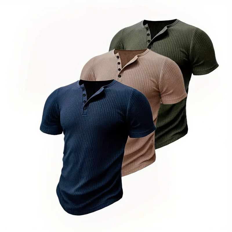 3pcs Men’s Short-Sleeved Fashion Trendy Top.