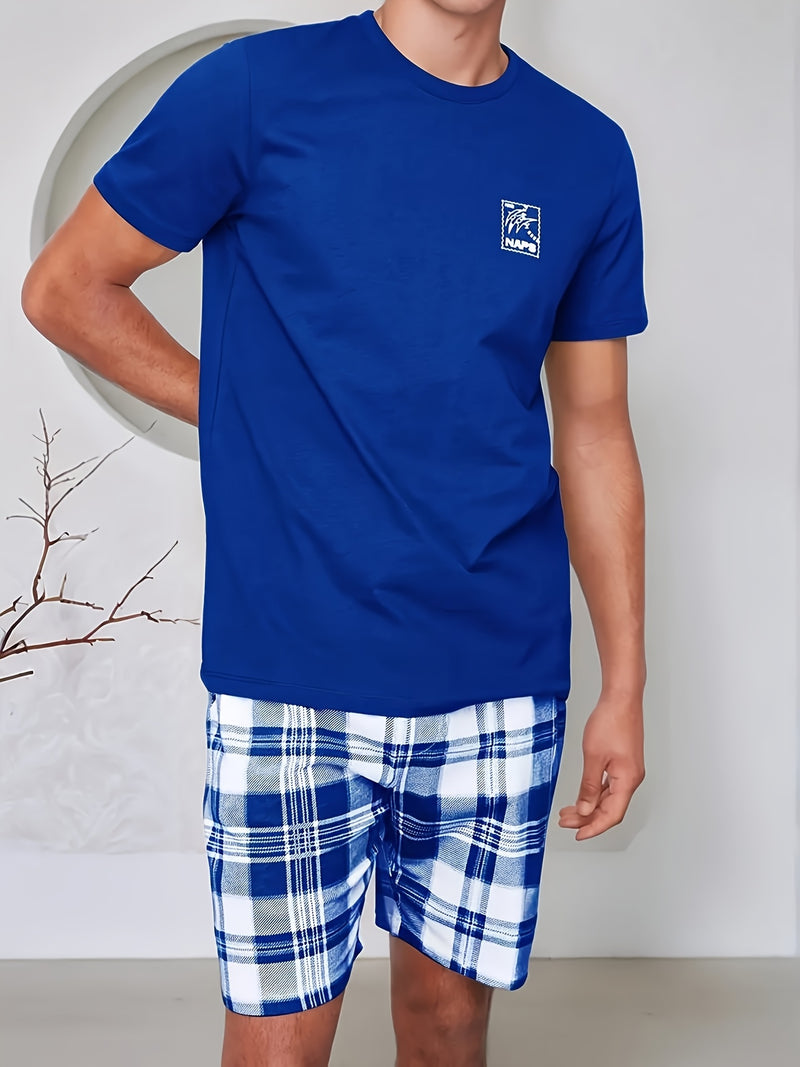 Men's Casual Minimalist Style Round Neck Short Sleeve T-Shirt.