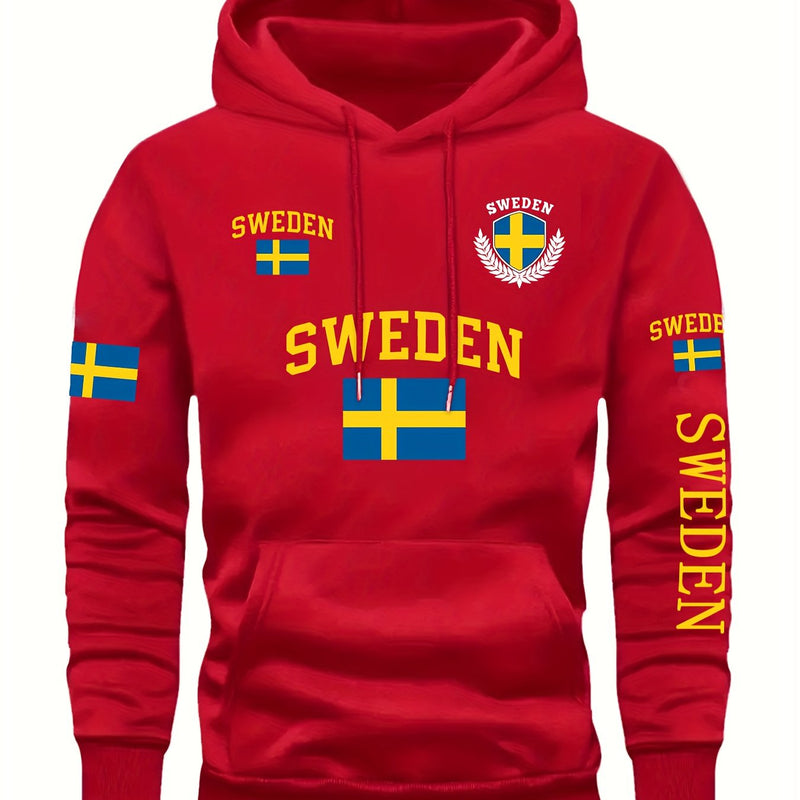 This Is Where I Live" Swedish Flag Emblem Fashion. Multi-Pattern Print.